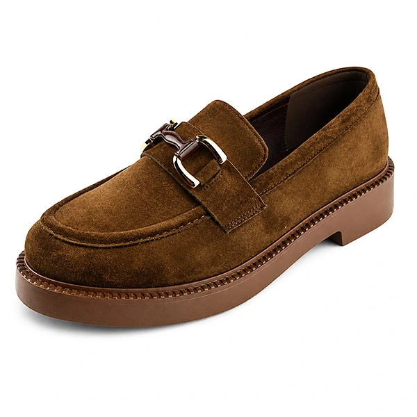 Derbies a platforme pour femme 7516-2 marron miniature